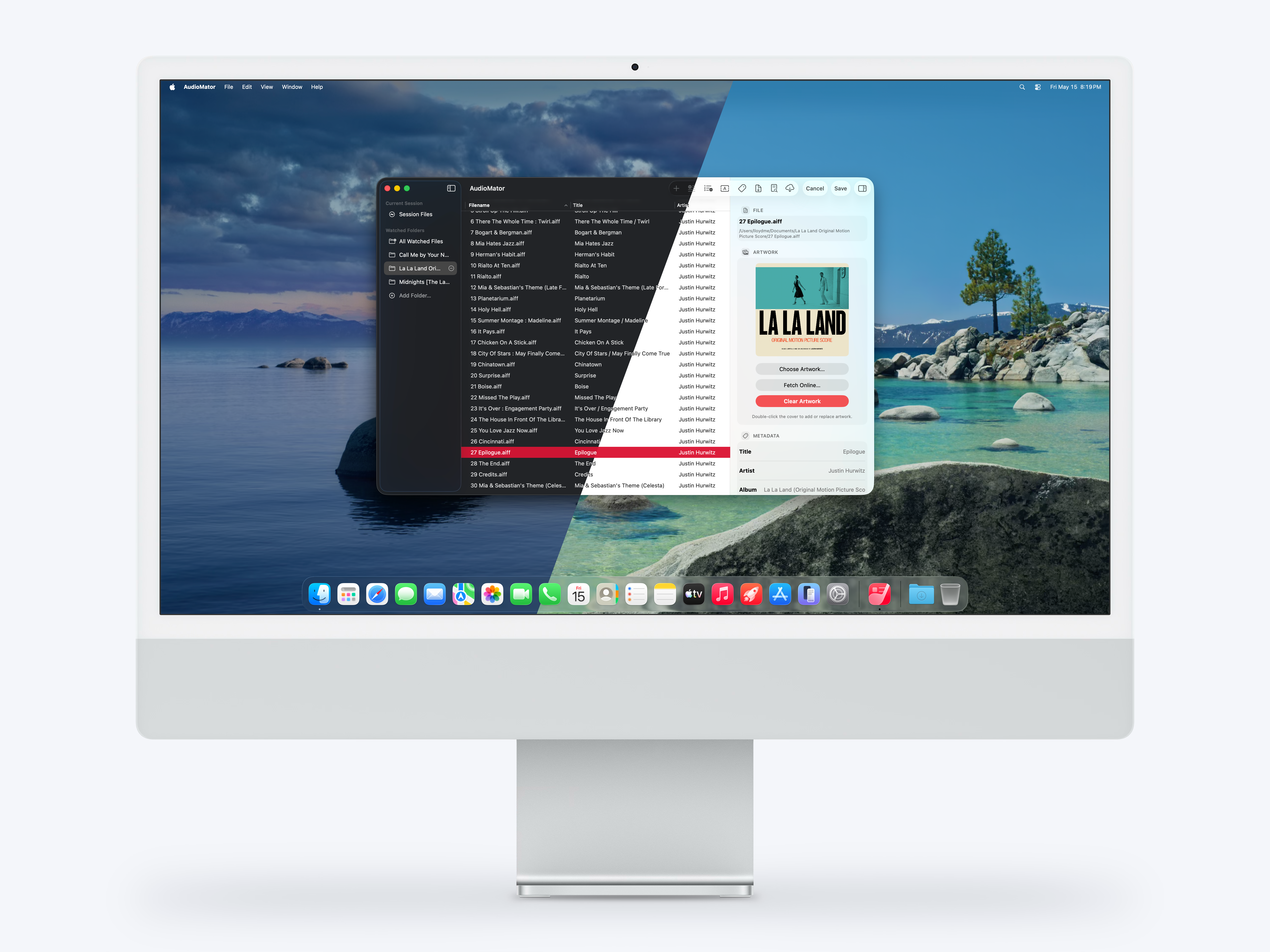 AudioMator running on an iMac